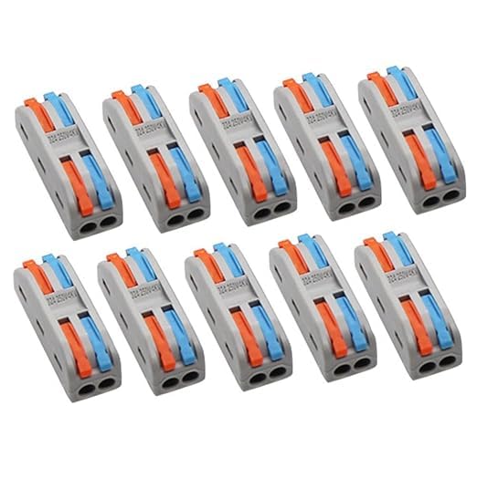 ZRUIDA Wire Connectors, Compact Lever Wire Nuts Connectors Wire Terminals for Quick Connect 28-12 AWG (SPL-2 10Pcs)