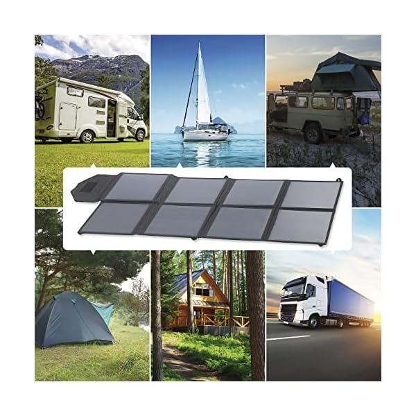 revolt Solar Faltpanel: Faltbares Solarpanel, USB-Laderegler, 8 monokrist. Solarzellen, 100 W (Faltbare Solarmodule, Mobile Solarpanels, wasserdichte Taschen) – Bild 10