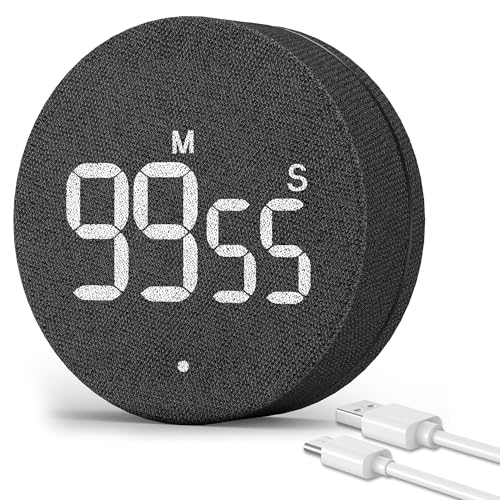 AVINIA Desk Timer for Productivity Magnetic Digital Kitchen Timer Rechargeable Fabric Mesh Cover...