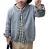 [ビートーク] KCA ベビー キッズ カーディガン 長袖 シンプル ニット 無地 子供服 冬用 春 秋 冬 秋冬 春秋 はる あき ふゆ ベビー用 新生児 女子 女の子 ガール ガールズ 子供 男の子 男子 ボーイ ボーイズ こども ジュニア 秋物 冬物 春服 冬服 服 学生 小学生 大きなサイズ 大きい おおきい サイズ 小さい 大きめ おおきめ 小さめ 色 グレー 140