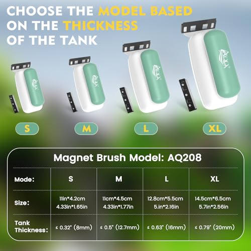AQQA Fish Tank Cleaner Magnet, Strong Magnetic Aquarium Glass Cleaner with 2 Detachable Scrapers for up to 0.5" Thick Glass/Acrylic Aquariums - Image 5
