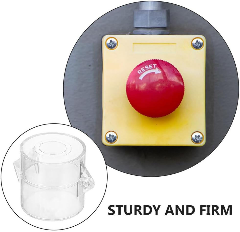 Emergency Switch Protection Cover 2.16 Inch Durable Plastic Button Guard Push Button Lockout Switch Protector for Electrical Safety and Accidental Operation Prevention