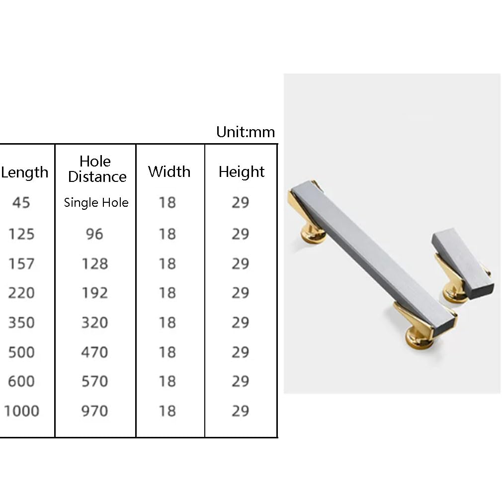Tiradores para Cajones 2 Piezas Manija de Cocina de Aleación de Aluminio Tiradores para Muebles Decorativos Manija de Gabinete para Roperos Baños Dormitorios (Hole Distance 970mm)