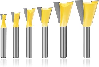 Bestgle 6pcs 1/4 Inch Shank Half-Blind & Through Dovetail Joint Router Bit Set for Woodworking Milling Cutter Tools 1/4" 3/8" 1/2" 7/16" 3/4" 7/8"