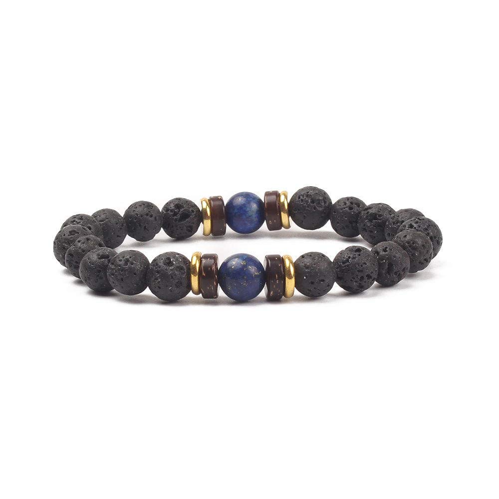 Pulsera de Piedra, Pulsera de Cuentas de Piedra Natural 8 mm Vintage Estilo étnico White Turquesa Turquesa Pulsera Estudiante Ajustable Joyería Accesorios de Ropa Personalizadas
