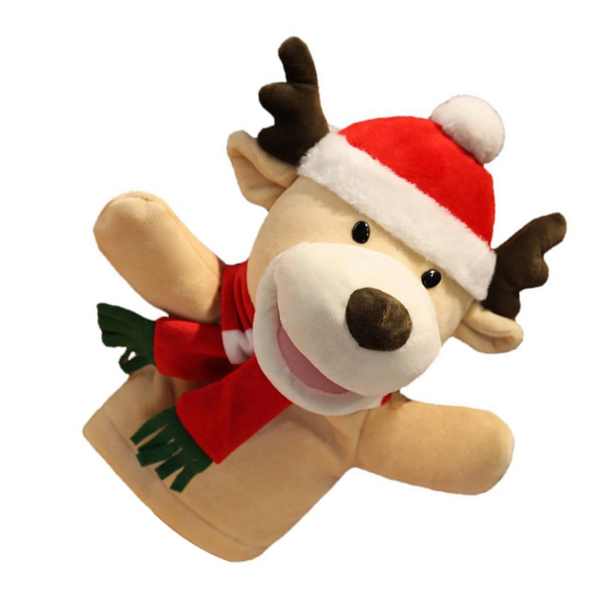 Juguetes de Peluche Marioneta de Mano de Ciervo Delicada Juguete de Dedo Navideño Interactivos Fiesta de Navidad