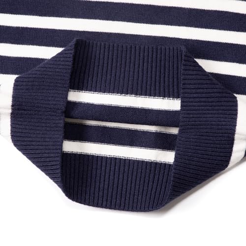 Danny D Boys Stripe Quarter Zips Pullover Sweater Kids Chunky Long Sleeve Knit Pullover Sweater ﻿4