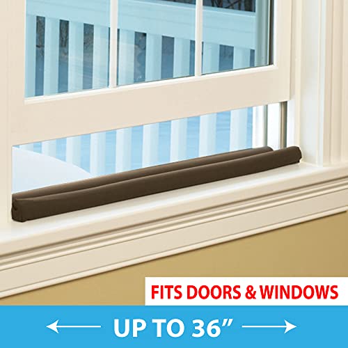 Twin Draft Guard Extreme, Single, Window And Door Draft Stopper, Bottom-Of-Door Soundproofing, Trademarked And Patented Original Under-Door Dust, Wind, And Noise Draft Stopper, 36 Inches, Brown #TOP6