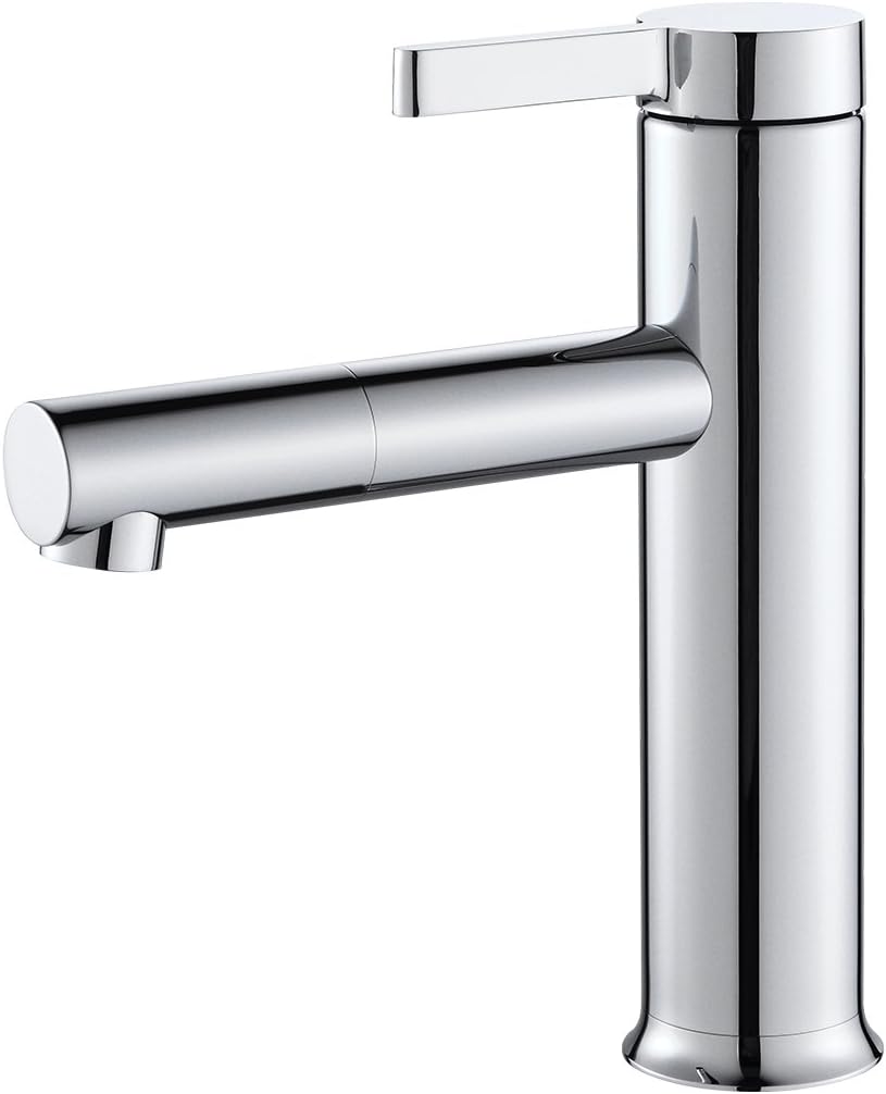 Basin Taps Mordern Round Solid Brass Bathroom Sink Mixer Tap Monobloc Chrome Single Lever Single Hole Faucet 10008 ยกยญ