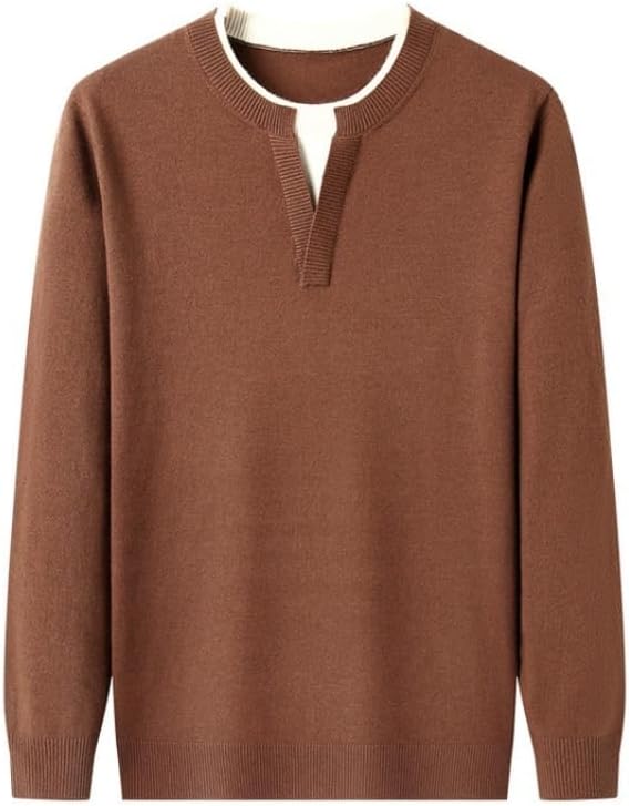 Round Neck Casual Men's Knitted Sweater Long Sleeved Pullover Versatile Sweater