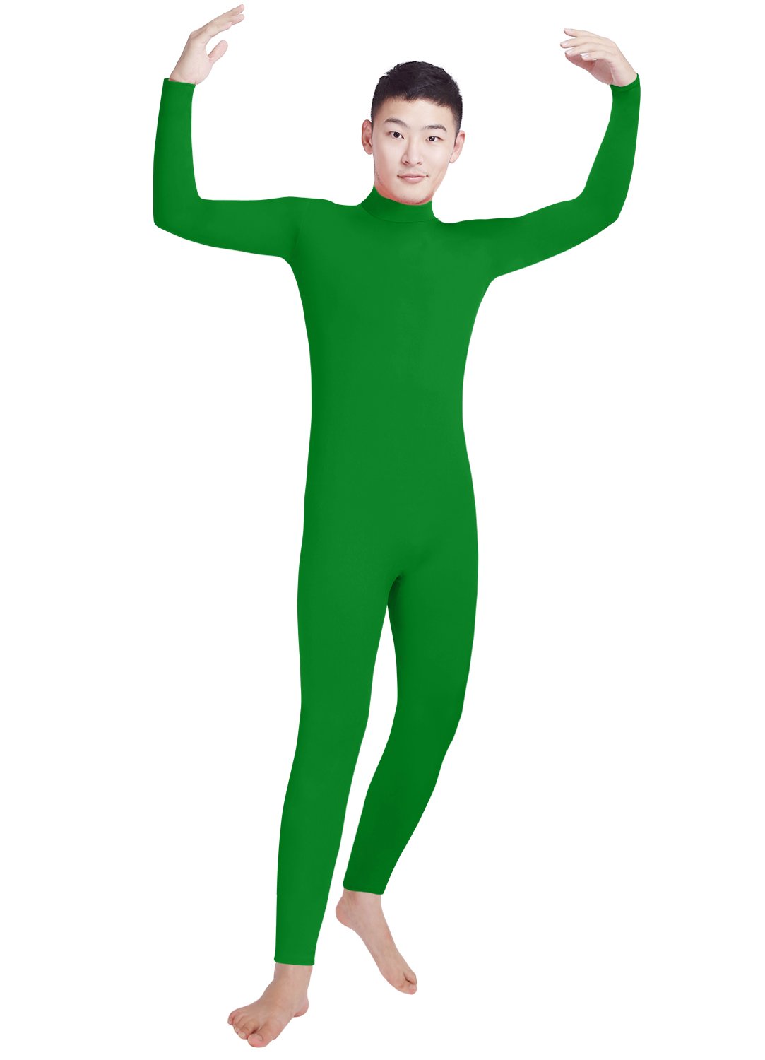 Shinningstar Boys' Men's Zentai Unitard Spandex Turtleneck Long Sleeve Dancewear Bodysuit