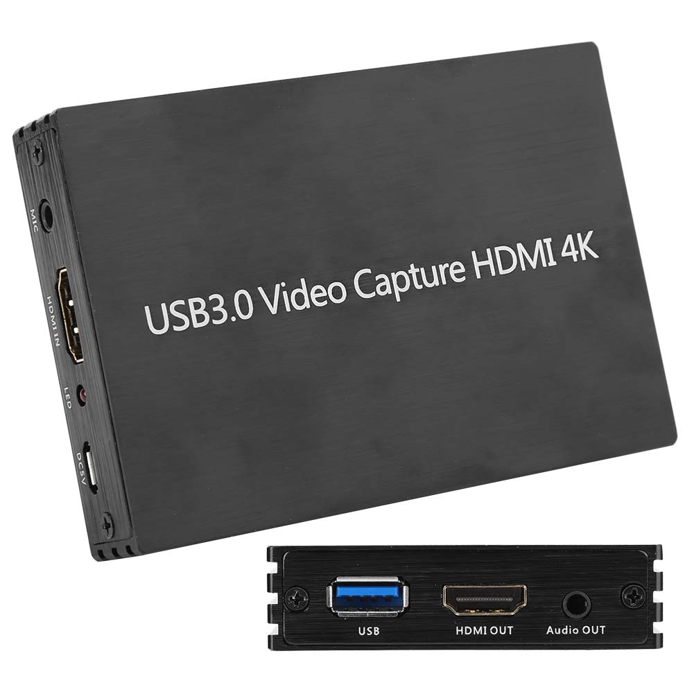 Yosoo Health Gear Tarjeta de Captura Aleación de Aluminio Captura de Video USB 3.0 Entrada 4K 1080P 60Hz Controlador de Salida en Bucle Caja de Grabación Gratuita para Transmisión de Juegos