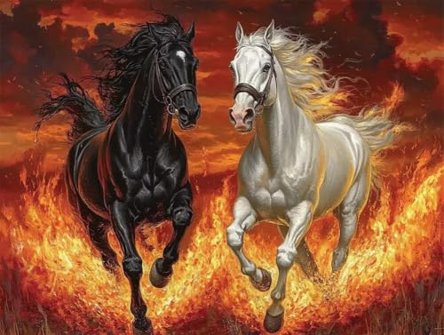 Art Kits Diamond Painting Cheval Anti-Stress Grand Format pour Débutant