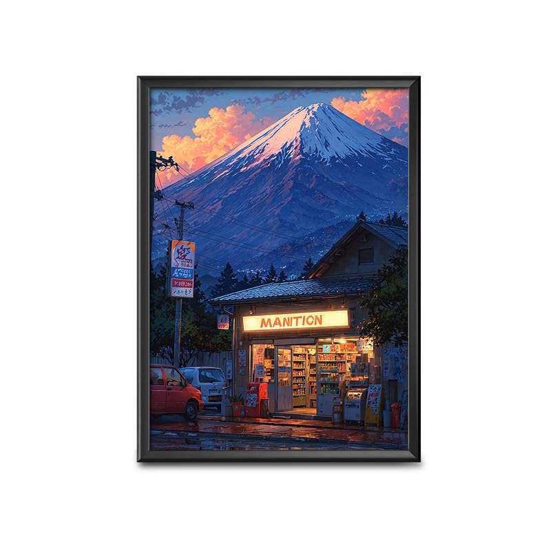 Home Decor Frames - Mount Fuji Modern Nature Art Wall Framed Paintings for Office, Dining, Living Room Decoration (8inchx12inch,Framing with Leminated Poster),FWBNATURE138-image-19