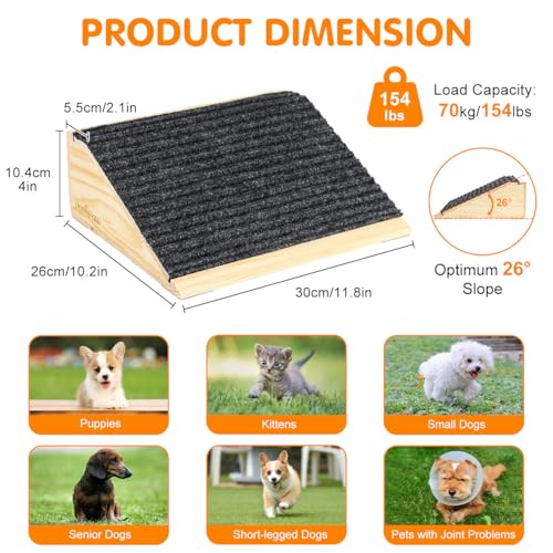 VavoPaw Dog Ramp for Stairs, Non-Slip Dog Stairs, Low-Angled Pet Ramps for Small Dogs and Cats, Medium Dogs, Step and Stair Assist for Injured and Older Pets, 2 Pack - Thumbnail 2