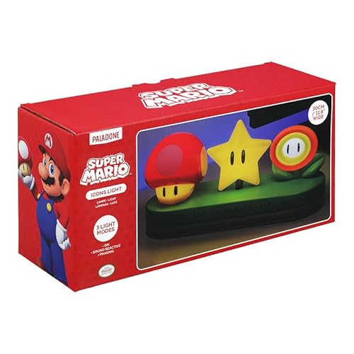 Super Mario Icon Light - Lampada da scrivania con licenza ufficiale Mario Brothers, decorazione per sala giochi e merchandising per ragazzi e ragazze, accessorio regalo per camera da letto - Gadget - Immagine 5