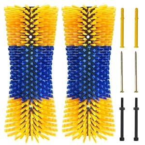 Curved Massage Grooming Brush with 2 Screws for Horses, Cattle, Goats, Sheep, Pigs and Other Animals