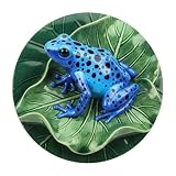 Round Mouse Pad Blue Poison Dart Frog - 8 inch Circular Mousepad, Non-Slip...