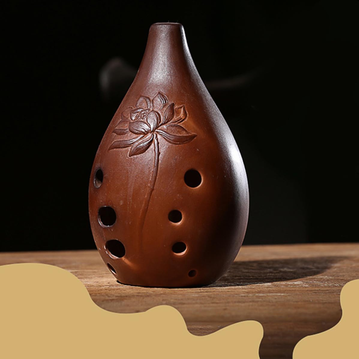 Instrumento Musical Antiguo 10 Agujeros Chino de Cerámica Profundo y Afinación Varios estilos Adecuado para Principiantes y Obsequio Especial Varios estilos