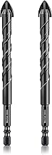 Meccion Fliesenbohrer 2tlg. 14mm Glasbohrer Professionell Kreuz Wolframkarbid Bohrer für Fliesen, Keramik, Mauerwerk, Glas, Kunststoff, Holz, Porzellan, Weichmetall