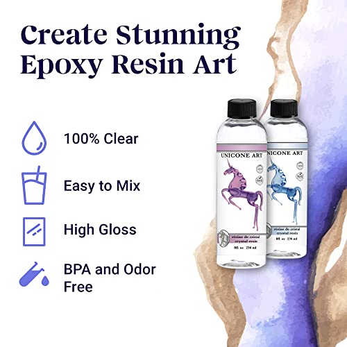 Crystal Clear 16 Ounce Epoxy Resin Kit Resin Epoxy Craft Kit (8Oz. Resin + 8Oz. Hardener) High Gloss Uv Resistant Odor-Free Art Resin, Bpa-Free And Non-Toxic Epoxy Resin Clear Formula 16Oz #TOP5