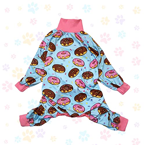 Tooth And Honey Pit Bull Pajamas/Donut Print Pajamas/Lightweight Pullover Pajamas/Full Coverage Dog Pjs (X-Large) #TOP1