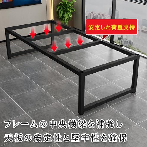 PTAIESIAN 会議用テーブル 大型 ミーティングテーブル 6〜10人用 作業台 頑丈 組み立てが簡単 160/180/200/220/240cm 長机 高い耐荷重性 200kgまで耐えられる 高さ調節可能な脚パッド 大人数対応 事務机 学校 学習塾(ホワイト,220x120x74cm) [3]