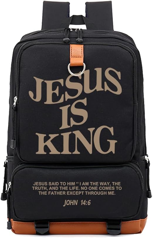 Amazon.com: DIOMMELL Jesus is King Bible Verses Backpack Canvas ...