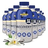For Goodness Shakes Vanilla Flavour Recovery Drink, 15g Protein, Ready-To-Drink, Fat-Free, Packed With Essential Recovery Vitamin D, B12, Folic Acid & Niacin Protein Shake Drink, 235 Kcal, 8x435ml