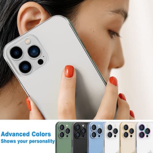 Hsefo For Iphone 13 Pro For Iphone 13 Pro Max Camera Lens Protector, Anti-Scratch Lens Cover 9H Tempered Glass Metal Camera Screen Protector Shockproof Camera Cover Ring -3 Pcs Colorful #TOP6