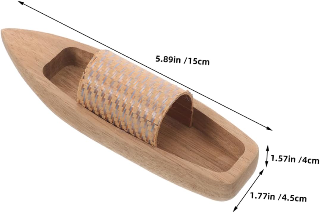HOMSFOU 2pcs Wooden Miniature Boat Unfinished Craft Ornament Nautical Decor for Room for Sailing Boat Lovers
