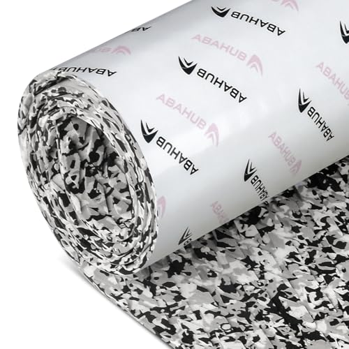 Abahub EVA Foam Boat Decking 96''x38'' Non-Slip Surfboard Traction Pad Grip Mat Self-Adhesive Trimmable Flooring Sheet for Boats SUP Board Kayak Surfing Camouflage Black