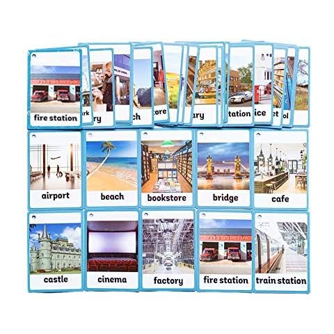 LUGMAZU Places&Building Flash Cards for Toddlers 2-6 Years, Kids Early Learning Toy Educational Preschool Flashcards for Kindergarten Preschool 1st 2nd Grade, Ideal Gifts for Kids(30Pcs/Set) Cover