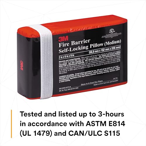 Image of 3M Fire Barrier Pillows FB269, Medium Size, Self-Contained, Intumescent, Re-enterable, Re-Useable, 2 in x 6 in x 9 in, Case of 16