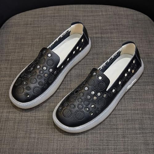 Zapatos de cuero de verano transpirables con aberturas para mujer 5