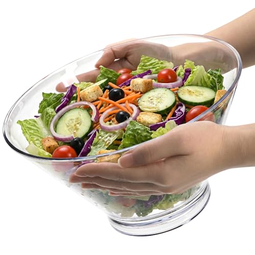 Covzoe Plastic Serving Bowls with 2 Servers, 108 Oz Large Shatterproof Salad Bowls, Reusable Food Storage Container for Fruit, Vegetables, Chip and Dip, Popcorn, Condiments, Party by Covzoe - Image 4