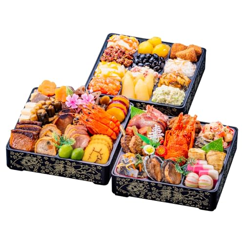 生おせち 「曙」和風 三段重 3~5人前 41品目 新春 和風 洋風 中華 重箱 冷蔵 豪華 予約 料理 御節 お節 特大 新年 初祝い 元旦 元日 海老 エビ えび 栗きんとん 数の子 家庭用