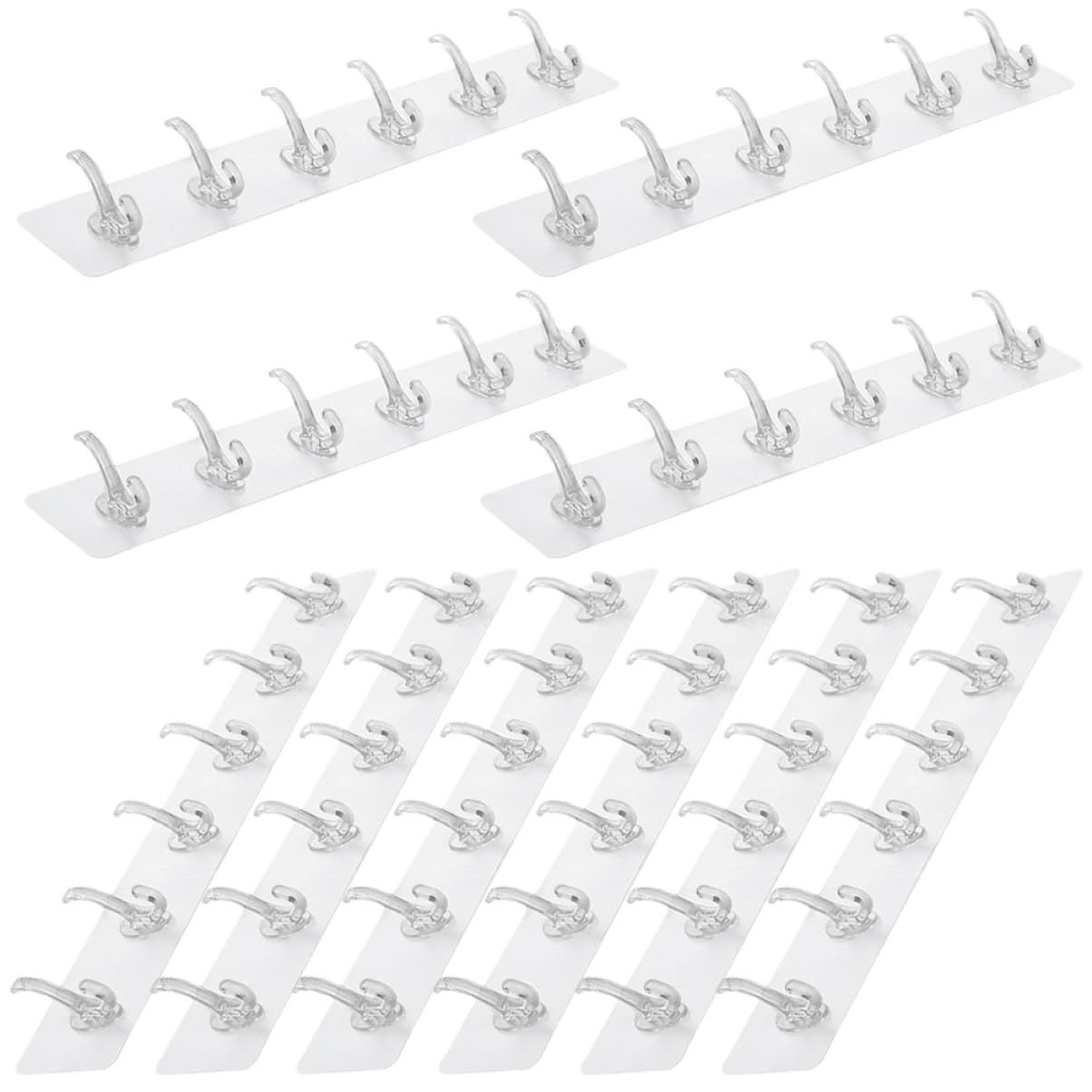 Alipis Selbstklebende Hakenleiste mit 6-klauen Design Pp Transparent 10 Stück für Küche und Bad Einfach Anzubringen und Entfernen