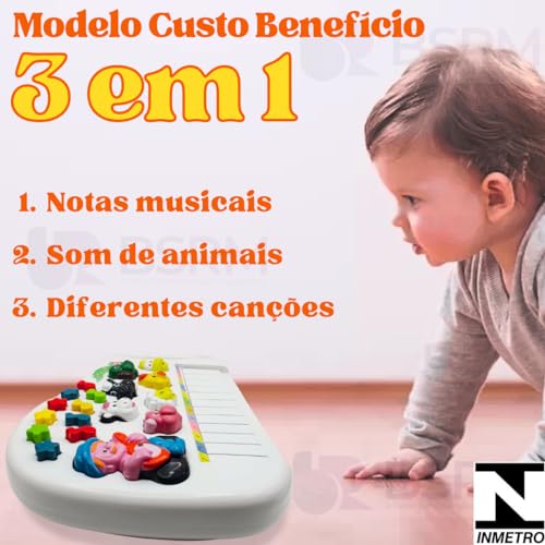 Piano Infantil Teclado Musical de Brinquedo Educativo Para Bebe Crianças Pequenas 3 anos Fazendinha