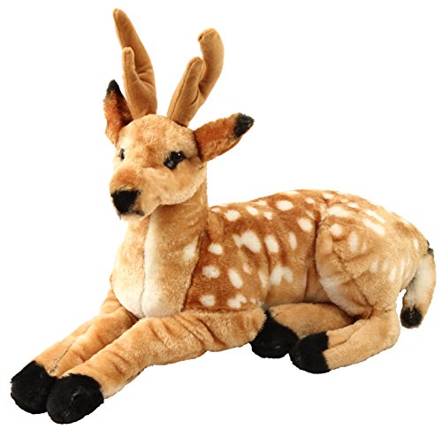 Preisvergleich Produktbild Plüschtiere, Kuscheltier, Hirsch, liegend, naturgetreu, ca. 45 cm groß