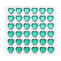 Strass En Forme De Cœur Auto-Adhésifs - 144 Pièces 10mm - Pour Déco, Bijoux, Cartes - Couleur Bleu