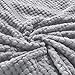 Exclusivo Mezcla Fleece Throw Blanket Extra Large, Super Soft and Warm Blankets for Couch, Sofa and Bed Waffle Textured, Cozy, Fuzzy and Lightweight (Light Grey, 50x70 Inches)