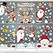 Stickers Decoration Noel Fenetre - 248 PCS Décoration Autocollants Noël Fenêtre, Deco Noel avec Flocon de Neige Père Noël Wapiti pour Fenetre, Porte, Verre, Interieur