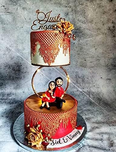 A.F Decor Metal Round Floating Cake Decor Tier Cake Spacer Separator