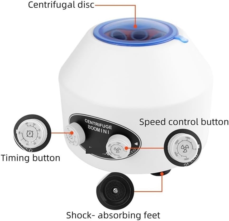 Digital Lab Centrifuge Machine, 4000RPM Medical Blood & Plasma Separator, 5ml/10ml Tubes, Powerful & Easy-to-Use Benchtop Centrifuge