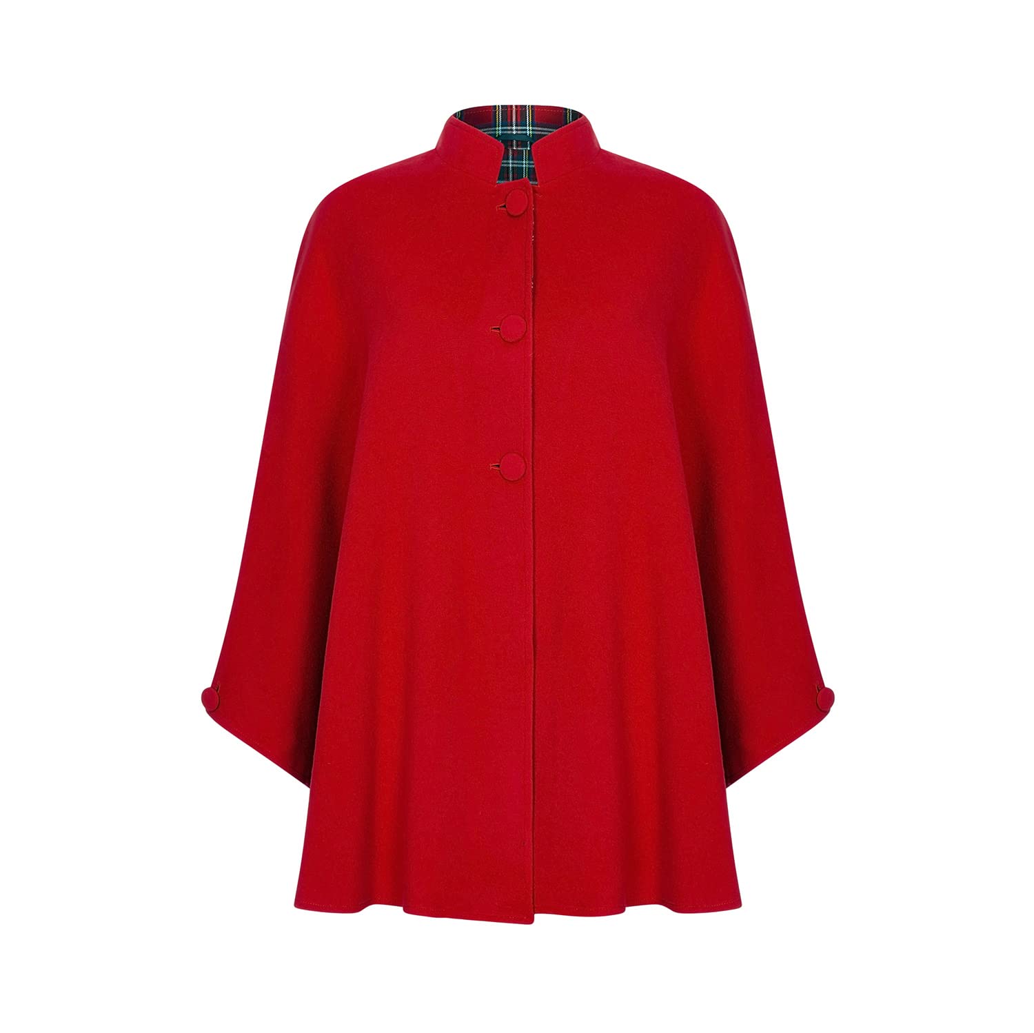 Oxfords Cashmere Tartan Trim Cape (Royal Stewart Style2)