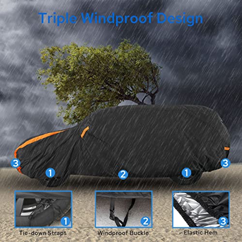 Image of Avecrew SUV Car Cover Waterproof All Weather for Automobiles, Outdoor Full Exterior SUV Covers (Length: 193 inch-208 inch)