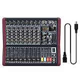 8-Channel Professional Mono Audio Mixer, Phenyx Pro Sound Board w/ 3-Band EQ, Build-in 99 DSP Effects, BT Function, Recording to USB Drive, Ideal For Studio, Stage, Karaoke (PTX-30)