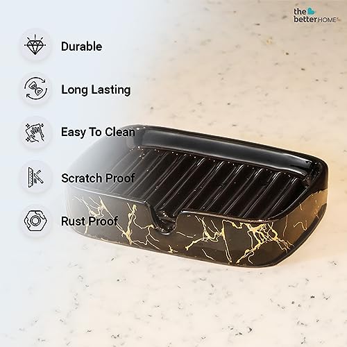 Image of The Better Home Ceramic Soap Case,Soap Dish Tray | Bath Accessories for Bath, Tub or Wash Basin |Black