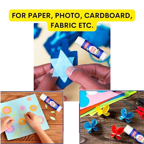Image of Soni Officemate Glue Stick 8 gm | Pack of 30 |Strong Hold, Quick-Dry PVP Adhesive | Child-Safe & Multi-Purpose | Ideal for DIY, School, Office & Craft Use